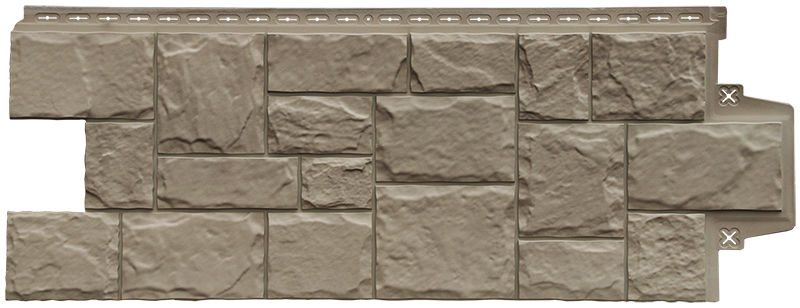 Панель фасадная GrandLine Крупный камень Элит какао 0,982 * 0,383 м