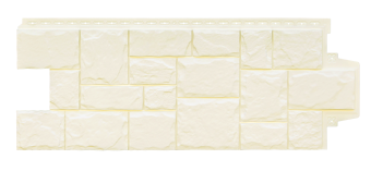 Панель фасадная GrandLine Крупный камень Стандарт Молочный 0,982 * 0,383 м